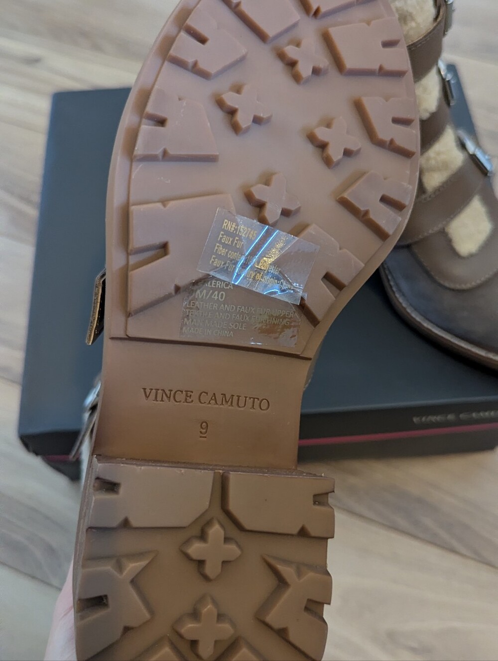 Vince Camuto Klerica Leather and Faux Fur Moto/Hiker Boot - Picture 8 of 9